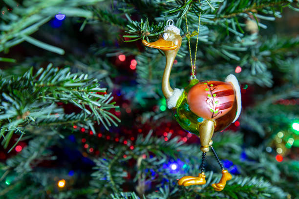 Beautiful christmas tree with decorative chritmas toys