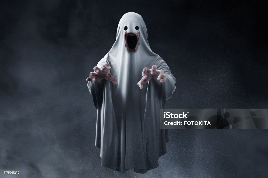 scary ghost on dark background