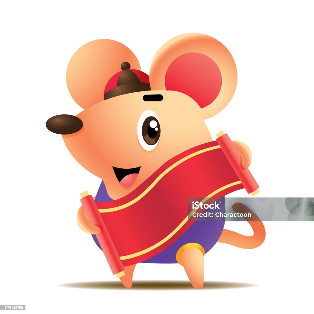 Phim Hoạt Hình Con Chuột Nhỏ Dễ Thương Cầm Cuộn Thư Pháp Trung ...