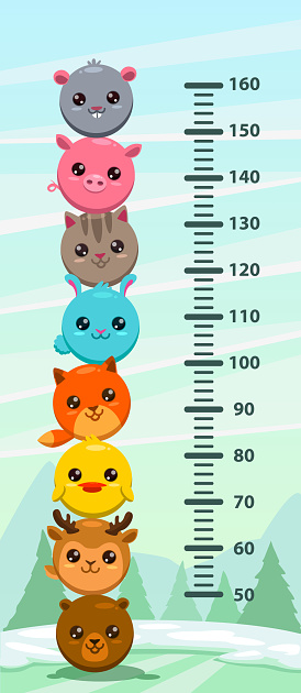 Kids Height Chart Vector Illustration Stock Illustration - Download Image  Now - Happiness, Meter - Instrument of Measurement, Vertical - iStock