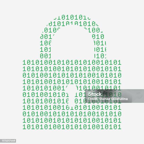Information Security The Padlock Binary Code Stock Illustration ...
