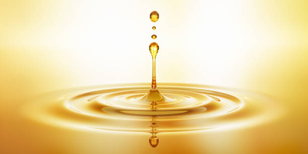 istock Moisturizing cosmetic oil drop with ripples 1175017889