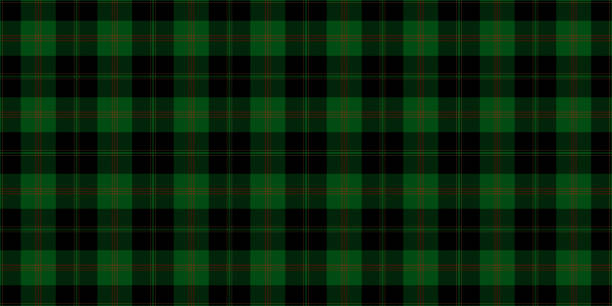 Green And Black Tartan Plaid Seamless Pattern Background Stock Illustration  - Download Image Now - iStock