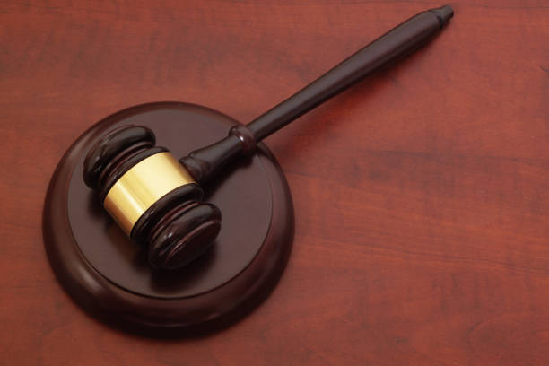 istock Judge gavel on brown table 1175021338