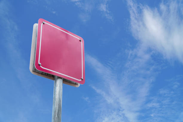 istock Blank sign pink wite blue sky. 1175021399