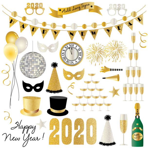 illustrations, cliparts, dessins animés et icônes de graphismes de la saint-sylvestre 2020 - party hat