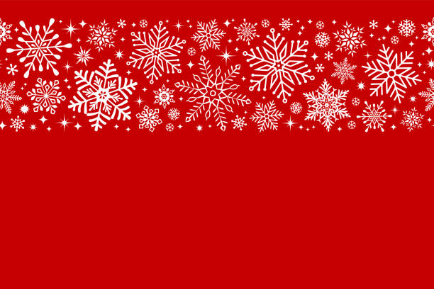원활한 눈송이 테두리 - holiday banner backgrounds christmas paper stock illustrations