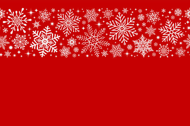 ilustrações, clipart, desenhos animados e ícones de beira sem emenda do floco de neve - holiday banner backgrounds christmas paper