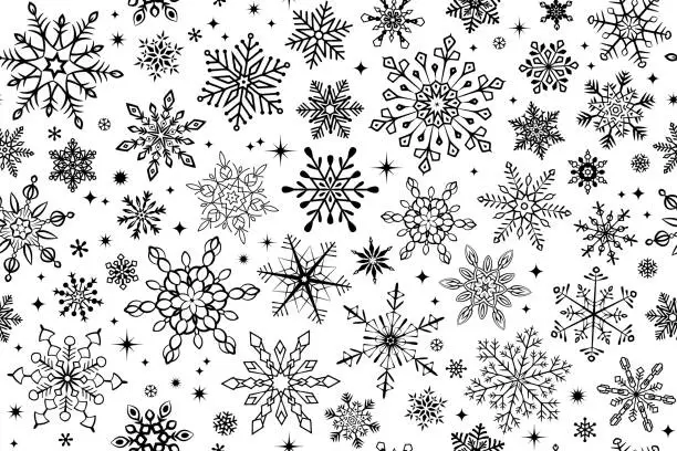 Vector illustration of Seamless snowflake background