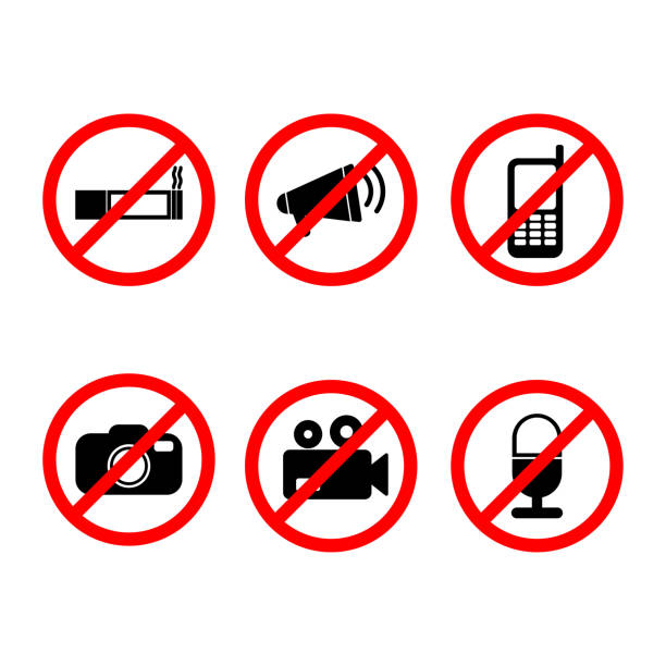 istock Set of Prohibition Signs vector symbols 1175026732
