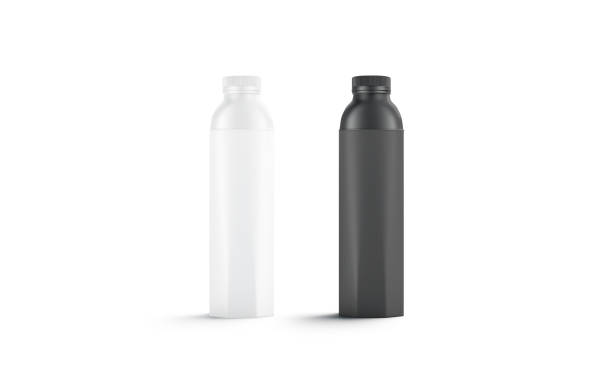 istock Blank black and white water bottle mockup set, isolated 1175026846