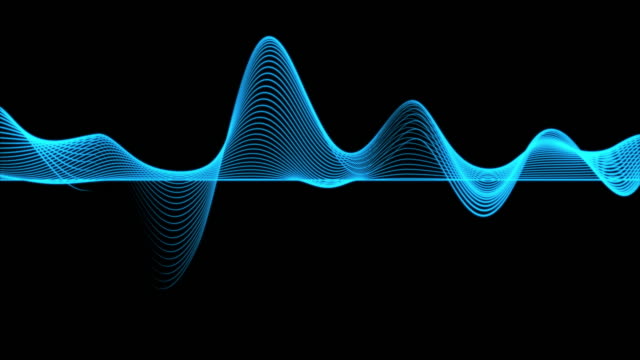 4k clip of Abstract blue graph wave line particle over dark background, digital technology and innovation concept
