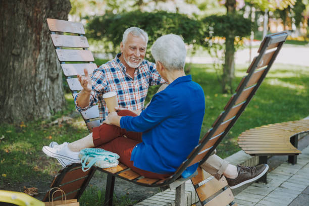 istock Expressive conversation in the park stock photo 1175029814