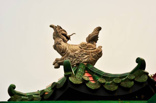 dragon at temple, singapore - dragon china singapore temple imagens e fotografias de stock