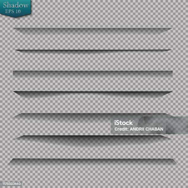 Page Separation Shape Page Divider With Transparent Shadows Isolated Pages Separation Vector ...