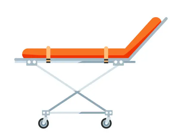 Vector illustration of Emergency department stretchers flat illustration