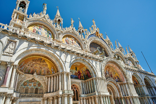 The facade of St. Mark Cathedral. Venezia. Veneto. Italy.