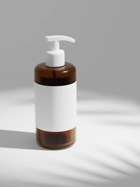 istock 3d rendering Mock-up of cosmetic transparent package plastic shampoo bottle under the sun. 1175043123