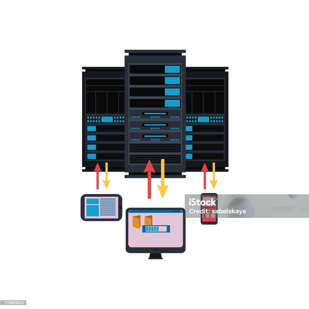 Server Room And Connection With Computer Techologies Conceptual ...