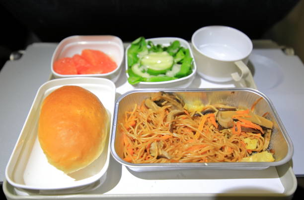 istock Economy class meal on plastic tray 1175046186