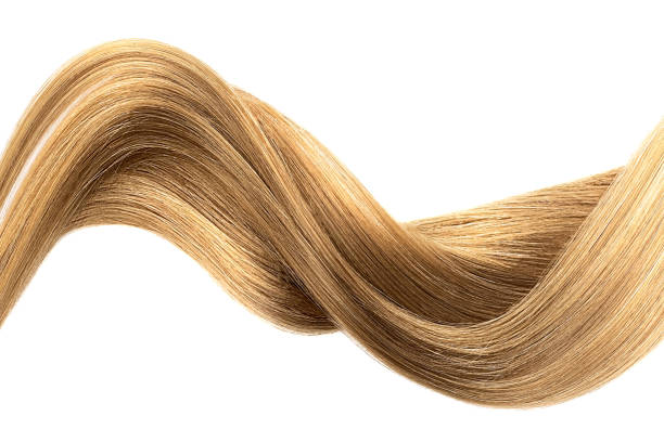 istock Brown shiny hair wave, isolated over white 1175047405