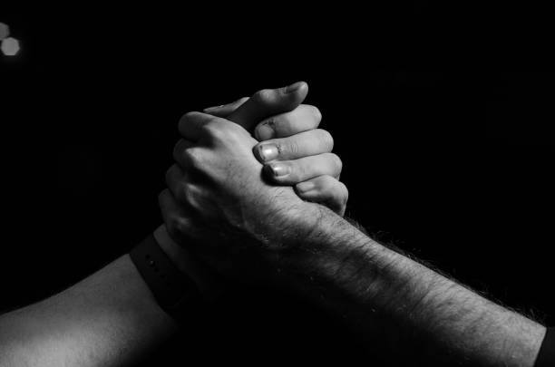 handshake - reaching human hand handshake support imagens e fotografias de stock
