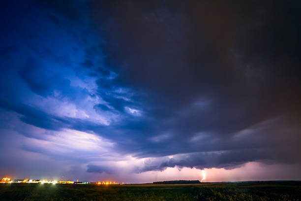 istock A severe thunderstorm is illuminated by a lightning bolt at night in Lithuania 1175050410