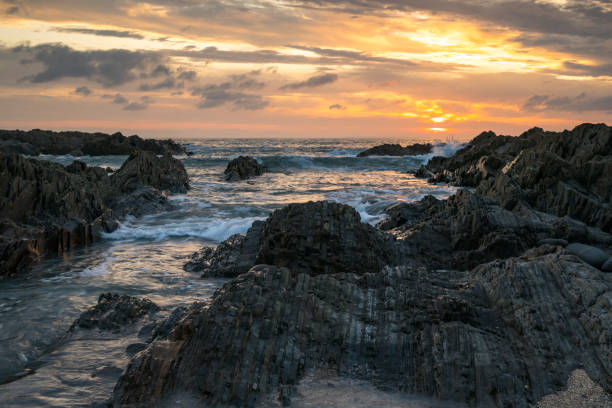 istock seascape at Croyde beach in Devon at sunset 1175051072