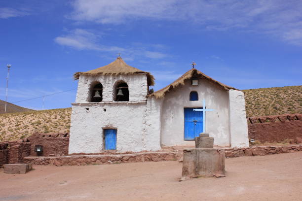 istock Blue Church in a Hill 1175051937
