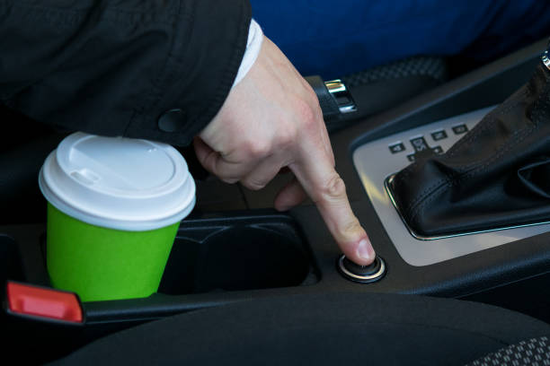 istock coffee cup in a stand in the passenger compartment, the driver