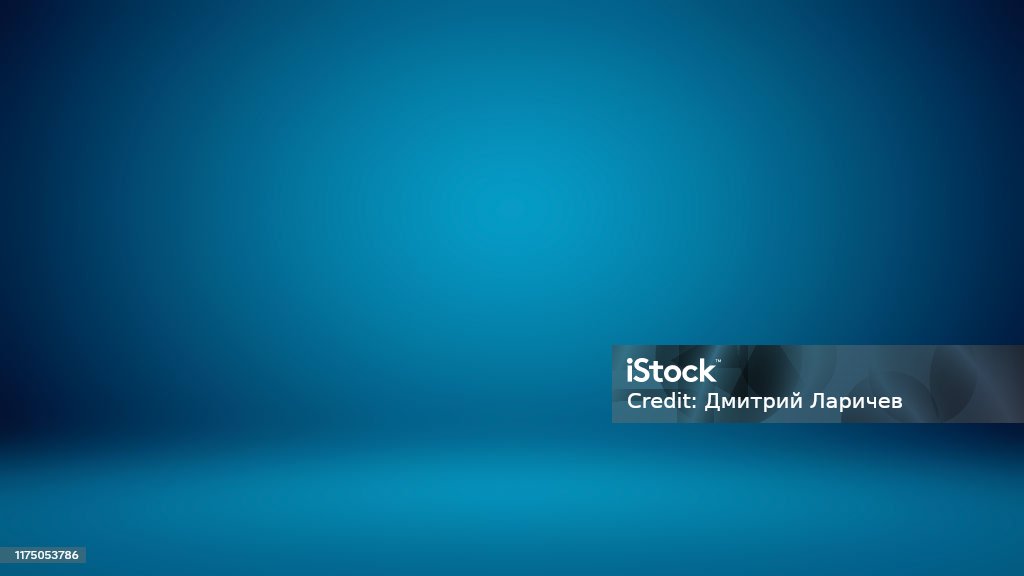 Vacío azul oscuro con viñeta negra Studio bien utilizado como fondo - Foto de stock de Fondos libre de derechos