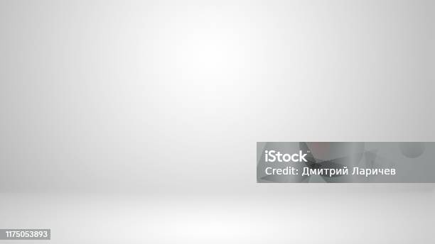 White Studio With Soft Lighting On The Wall And Floor Stock Photo - Download Image Now