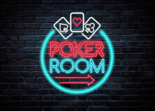 istock Poker room neon vintage sign 1175054554