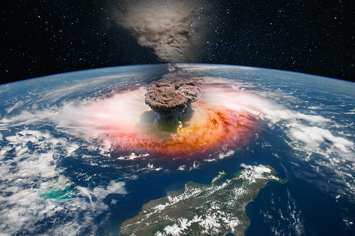 Epicenter of a nuclear explosion, armageddon for planet Earth. Elements of this image furnished by NASA.\n\n/urls:\nhttps://earthobservatory.nasa.gov/images/145226/raikoke-erupts\nhttps://earthobservatory.nasa.gov/images/145551/dorian-moves-over-storm-fueling-waters\nhttps://images-assets.nasa.gov/image/GSFC_20171208_Archive_e000078/GSFC_20171208_Archive_e000078~orig.jpg \nhttps://images.nasa.gov/details-GSFC_20171208_Archive_e000078.html