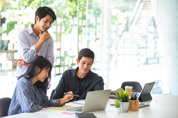 istock Asian student groups work together to research, work on classroom education 1175056017