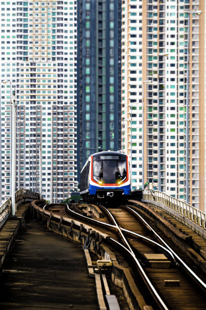 istock BTS Sky train in Bangkok with building 1175056071
