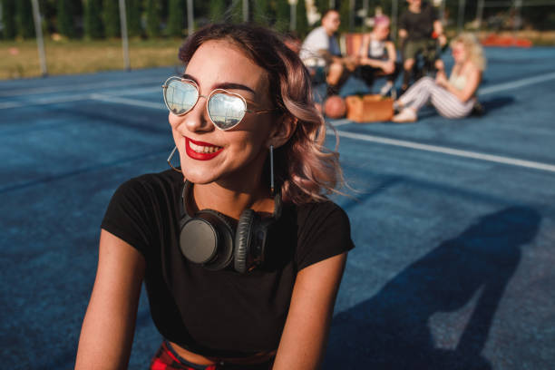 Joyful girl smiling on a warm summer day