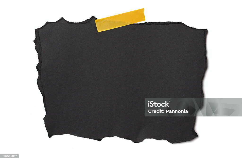 Black Piece of Paper  Adhesive Tape Stock Photo