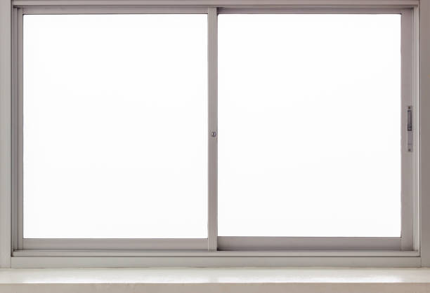 istock Clear interoir standless steel window background 1175059485
