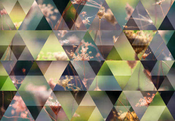 istock Abstract triangle mosaic background: Mediterranean plants background 1175060840