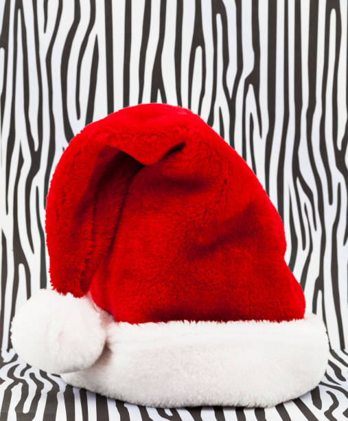 istock Santa Claus Hat on Zebra Print Background 1175061040