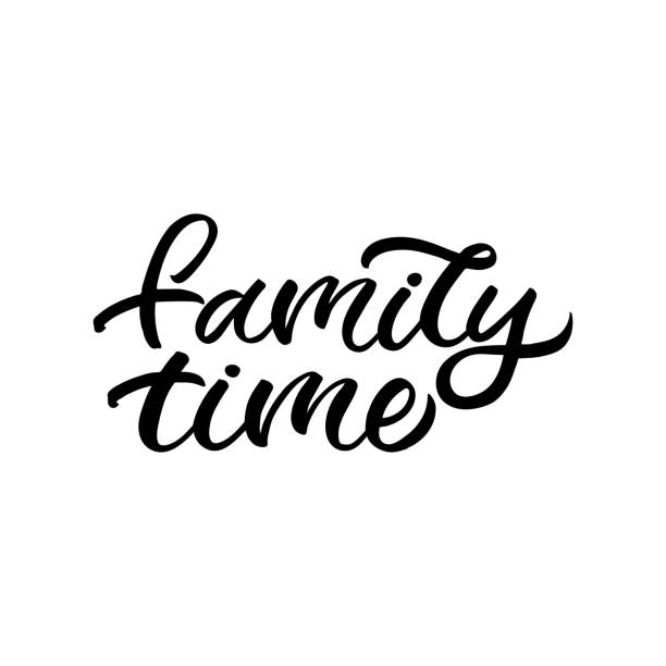 Hand drawn lettering card. The inscription: Family time. Perfect design for greeting cards, posters, T-shirts, banners, print invitations. Hand drawn lettering card. The inscription: Family time. Perfect design for greeting cards, posters, T-shirts, banners, print invitations. family word stock illustrations
