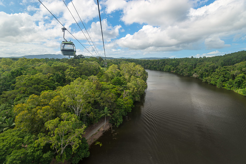 Kuranda Bird World, view from Skyrail rainforest cableway, Queensland, Australia
