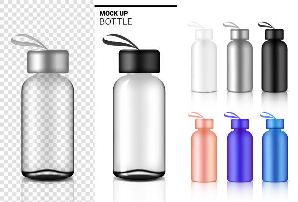 istock Bottle 3D Mock up Realistic transparent Plastic Shaker in Vector for Water and Drink. Bicycle and Sport Concept Design. 1175064305