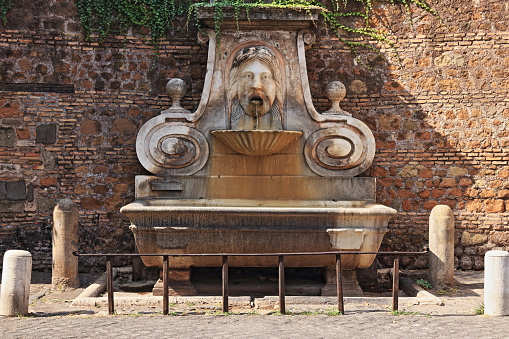 The fountain is set against the wall that separates Via Giulia from the Lungotevere, not far from the rear façade of Palazzo Farnese.It was built - presumably in the second quarter of the seventeenth century - at the expense of the Farnese (as shown by the lily of the crowning) by Girolamo Rainaldi (1570-1655), the same architect who in those years made twin fountains on Piazza Farnese.