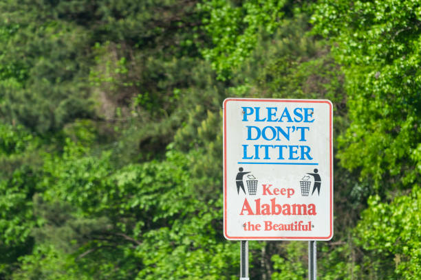 autostrada interstate 85 o i-85 con cartello per il fiume chattahoochee e cartelloni pubblicitari lungo la strada - i85 foto e immagini stock