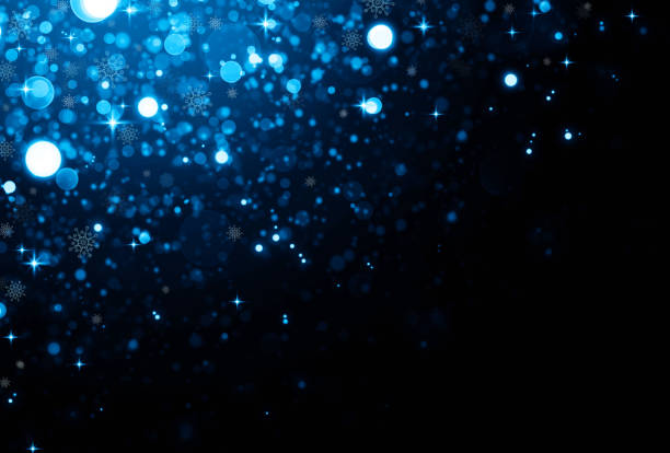 istock Christmas blue bokeh background. Glitter vintage lights background. 1175074768