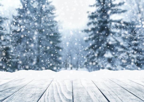 istock Winter landscape with snow and christmas trees. 1175075506