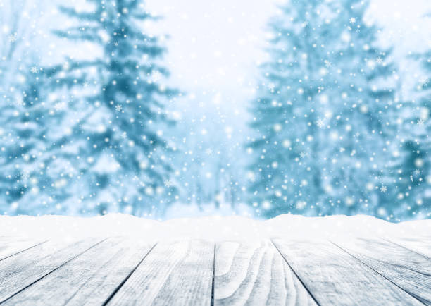 istock Winter landscape with snow and christmas trees. 1175075564