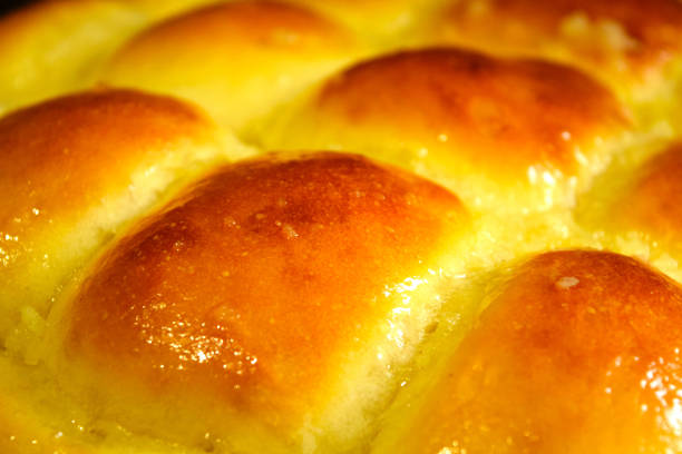 istock Homemade baking. Garlic buns close up 1175075698